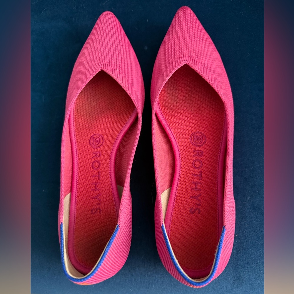 Rothy’s The Point in hot pink, size 7